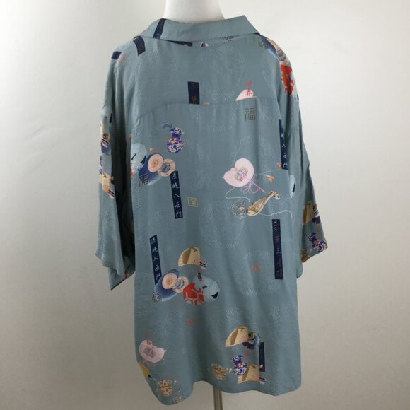 Citron Santa Monica Silk Sage Green Button Up Top 3x/xxxl - Picture 4 of 7